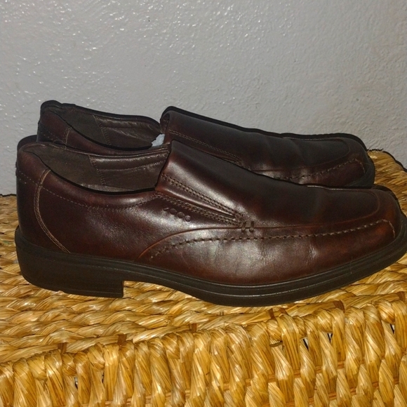 Ecco Brown Leather Slip on Men's Loafers 45/11-11.5 - Picture 1 of 7